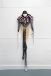 Clown, 2020, latex, textile, wig, sequins, pigment, acrylic, rope, circa 188 x 54 x 15 cm — © Manon Wertenbroek