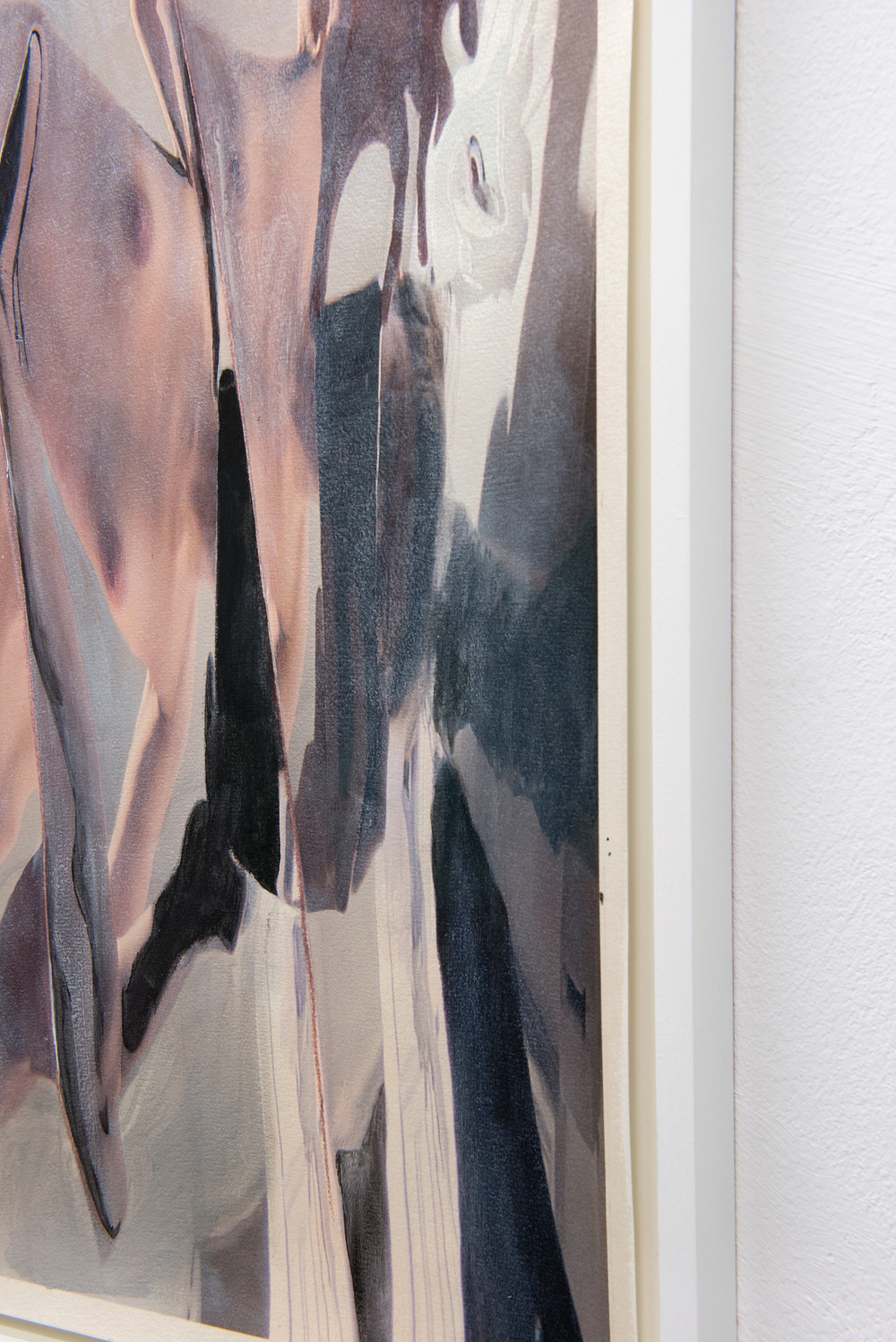 Self-portrait 1 (detail), 2020, ink, acrylic and pencil on paper, framed, each 75 x 55,5 x 3 cm — © Manon Wertenbroek